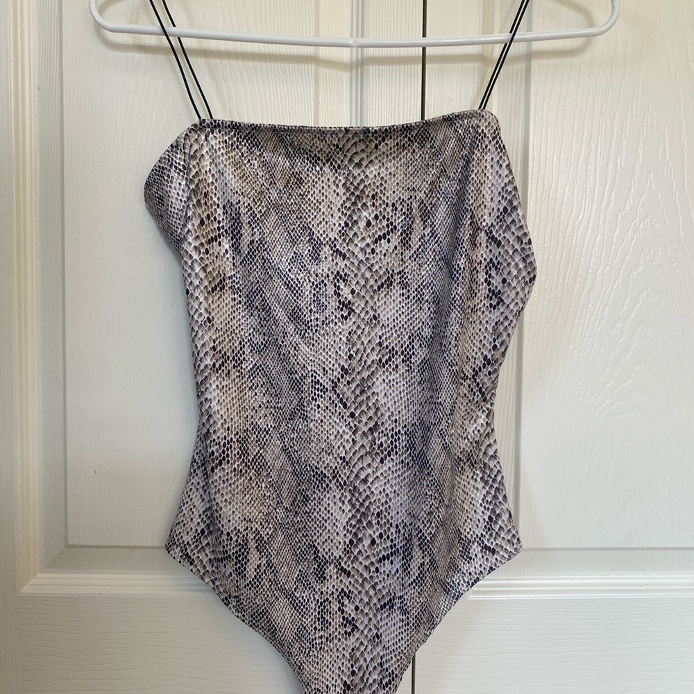Windsor Snakeskin Print Bodysuit